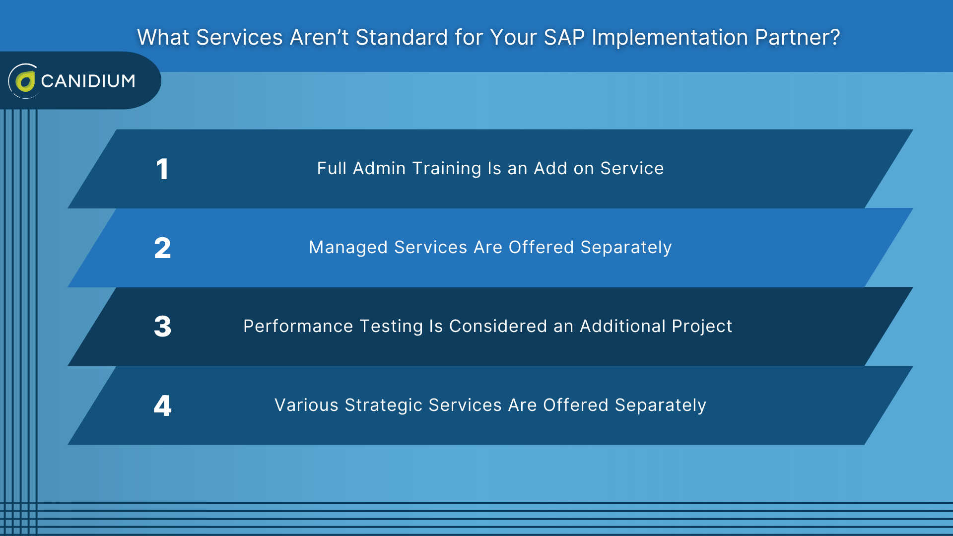 What services are not standard for an SAP implementation partner