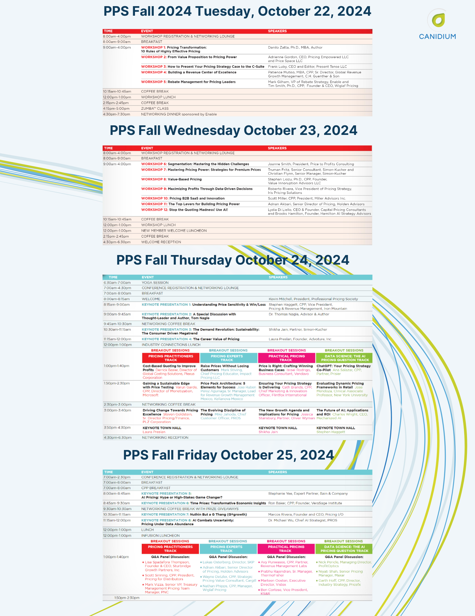 The PPS Vegas 2024 Fall Schedule